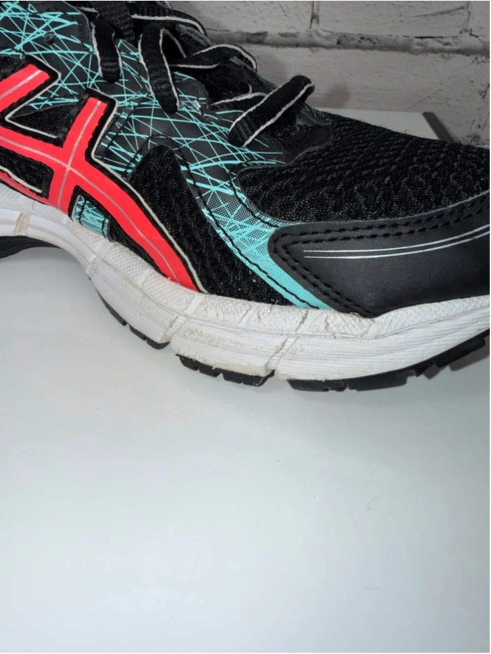 Women's ASICS GEL-EXCITE 2 Athletic Running Shoes Size 9 Black Teal Gym Shoes